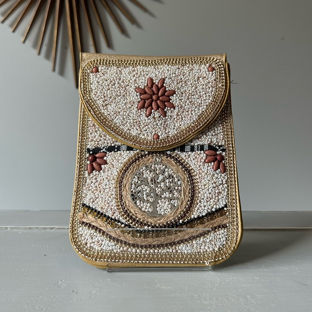 Tree of Life 🌳 Beaded Design Crossbody Traveling Bag